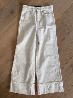 Veronica Beard Taylor Wide Leg Cropped Jeans